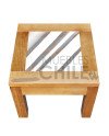 Mesa Lateral 50x50 con Vidrio – Pino Radiata