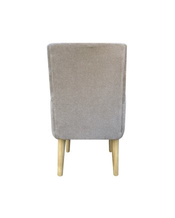 Poltrona sitial capitone tapiz  Lino | Madera y estilo