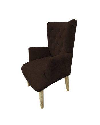 Poltrona sitial capitone tapiz  Lino | Madera y estilo