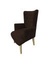 Poltrona sitial capitone tapiz  Lino | Madera y estilo