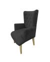 Poltrona sitial capitone tapiz  Lino | Madera y estilo