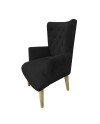 Poltrona sitial capitone tapiz  Lino | Madera y estilo