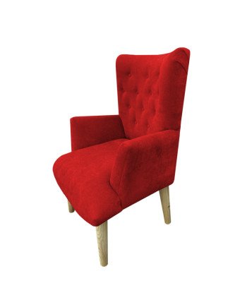 Poltrona sitial capitone tapiz  Lino | Madera y estilo