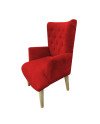Poltrona sitial capitone tapiz  Lino | Madera y estilo