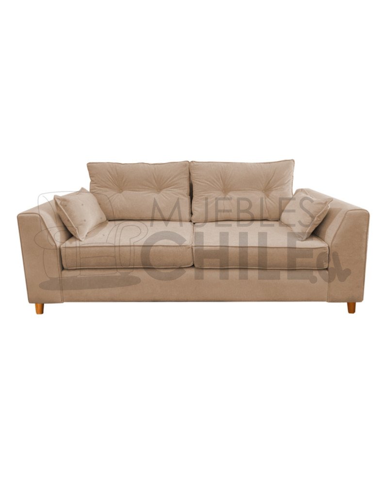 Sofá Magda 3 Cuerpos Tapiz Lino/Felpa | Muebles Chile