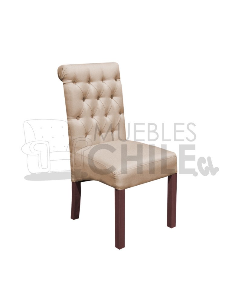 Silla Tapizada Capitoné Lino | MueblesChile.cl