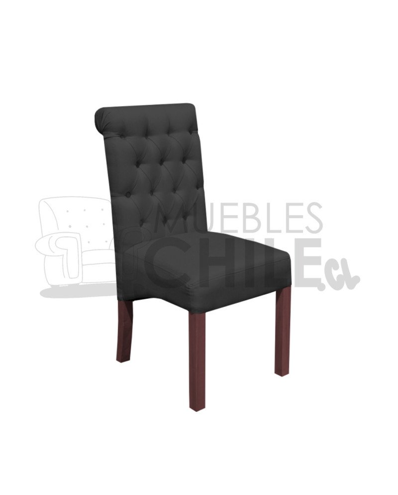 Silla Tapizada Capitoné Lino | MueblesChile.cl