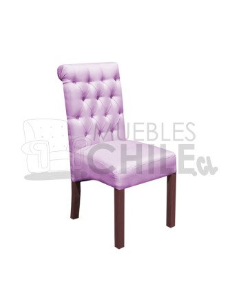 Silla Tapizada Capitoné Lino | MueblesChile.cl