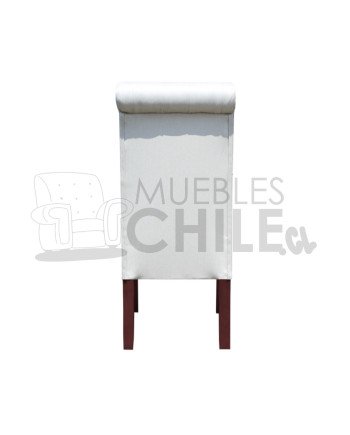 Silla Tapizada Capitoné Lino x4| MueblesChile.cl