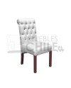 Silla Tapizada Capitoné Lino x4| MueblesChile.cl