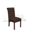 Silla Tapizada Capitoné Lino x4| MueblesChile.cl