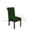 Silla Tapizada Capitoné Lino x4| MueblesChile.cl