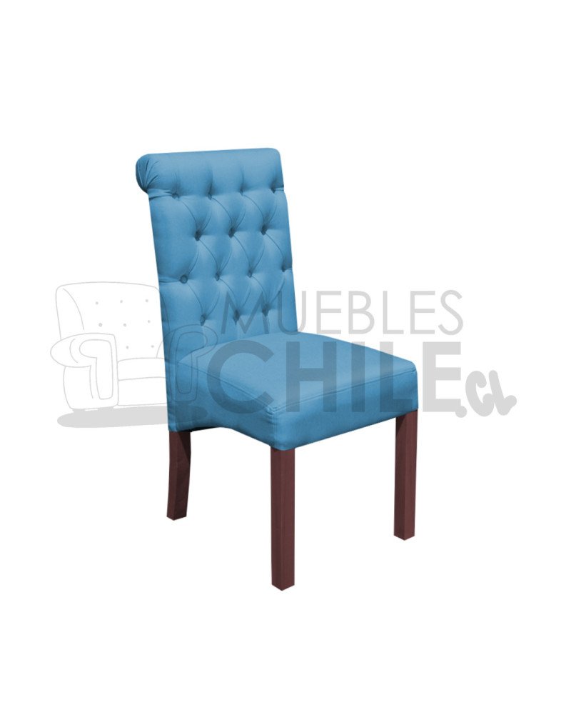 Silla Tapizada Capitoné Lino X6 | MueblesChile.cl