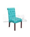 Silla Tapizada Capitoné Lino X6 | MueblesChile.cl