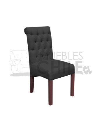 Silla Tapizada Capitoné Lino X8| MueblesChile.cl