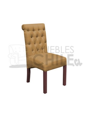 Silla Tapizada Capitoné Lino X10 | MueblesChile.cl