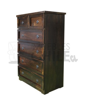 Cómoda Rústica con Riel Telescópico Metálico 80CM – Muebles Chile