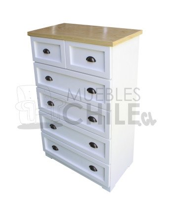 Cajonera Vintage Blanca en Pino y Terciado 80X120cm– Muebles Chile