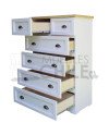 Cajonera Vintage Blanca en Pino y Terciado 80X120cm– Muebles Chile