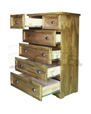Cómoda Rústica con Riel Telescópico Metálico 80CM – Muebles Chile