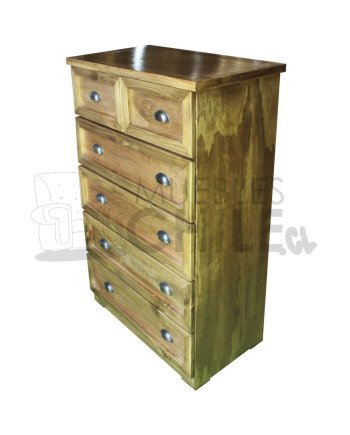 Cómoda Rústica con Riel Telescópico Metálico 80CM – Muebles Chile