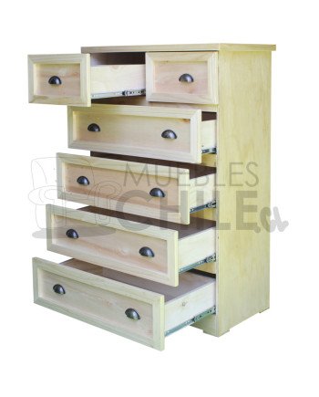 Cómoda Rústica con Riel Telescópico Metálico 80CM – Muebles Chile