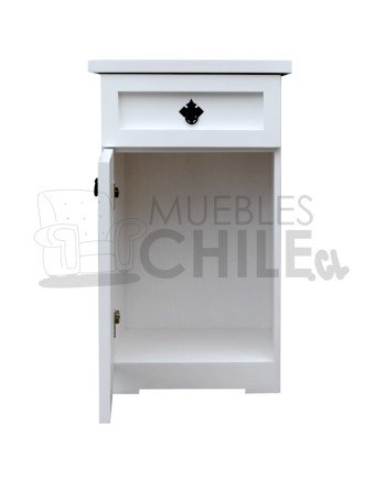 Velador Vintage Blanco 1 Puerta 1 Cajon – Muebles Chile