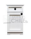Velador Vintage Blanco 1 Puerta 1 Cajon – Muebles Chile
