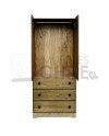 Ropero Mini Closet Euca 80cm Tinturado – Mueble Compacto de Madera con Cajón y Puertas