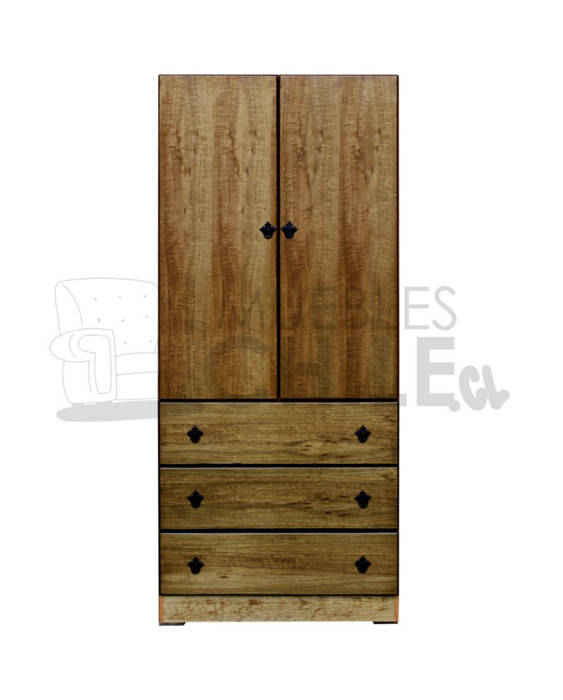 Ropero Mini Closet Euca 80cm Tinturado – Mueble Compacto de Madera con Cajón y Puertas