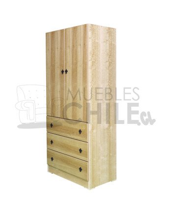 Ropero Mini Closet Euca 80cm Tinturado – Mueble Compacto de Madera con Cajón y Puertas