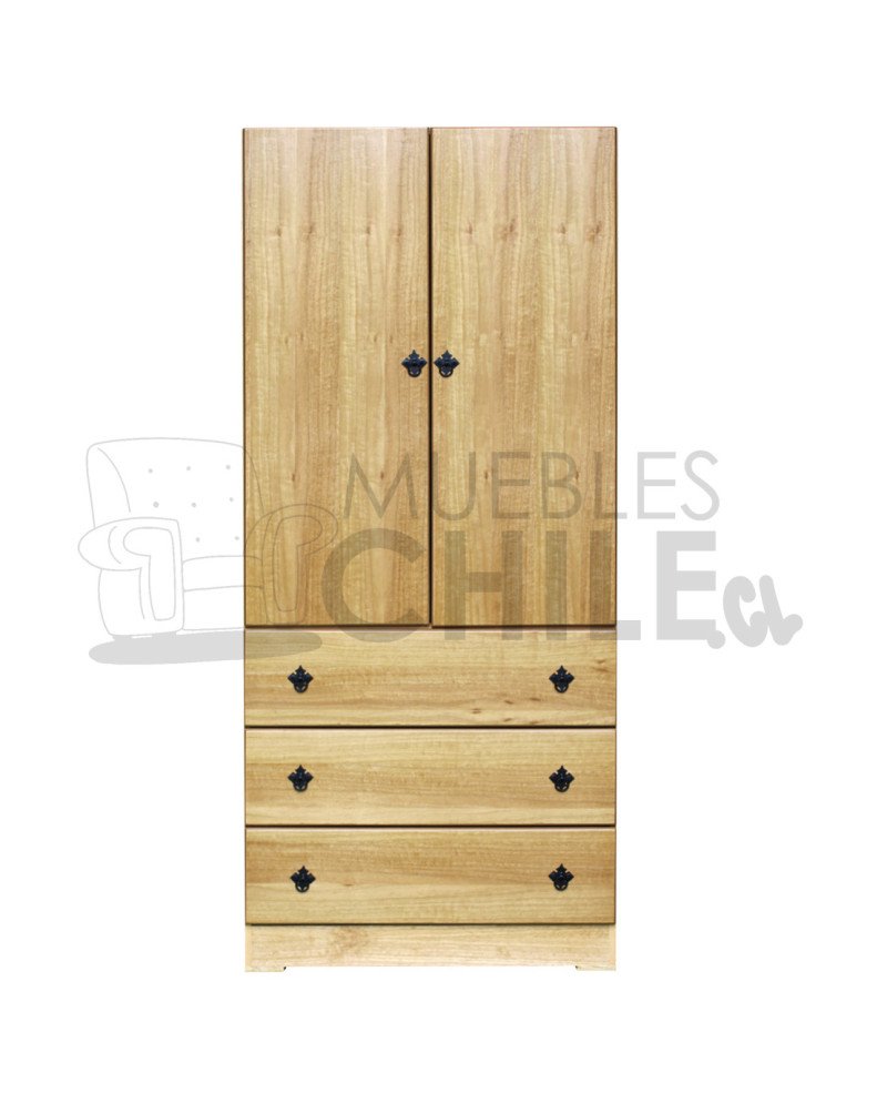 Ropero Mini Closet Euca 80cm Tinturado – Mueble Compacto de Madera con Cajón y Puertas