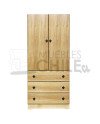 Ropero Mini Closet Euca 80cm Tinturado – Mueble Compacto de Madera con Cajón y Puertas
