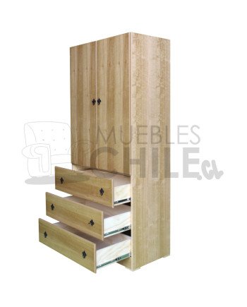 Ropero Mini Closet Euca 80cm Tinturado – Mueble Compacto de Madera con Cajón y Puertas