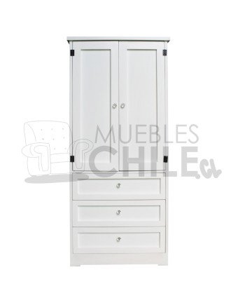 Ropero Mini Closet Vintage 80cm – Mueble de Madera con Tiradores Metálicos