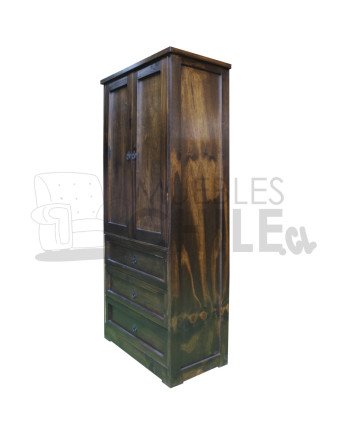 Ropero Clóset Rústico 80cm en Pino y Terciado | Muebles Chile