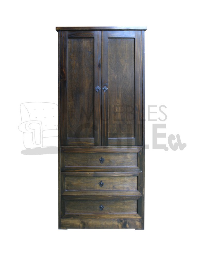 Ropero Clóset Rústico 80cm en Pino y Terciado | Muebles Chile