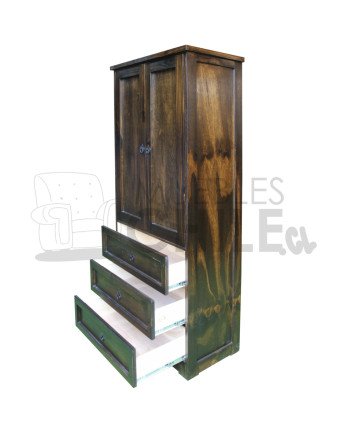 Ropero Clóset Rústico 80cm en Pino y Terciado | Muebles Chile