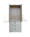 Ropero Clóset Rústico 80cm en Pino y Terciado | Muebles Chile