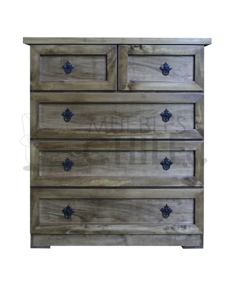 Cómoda Rústica con Riel Telescópico Metálico 80X90X45CM – Muebles Chile