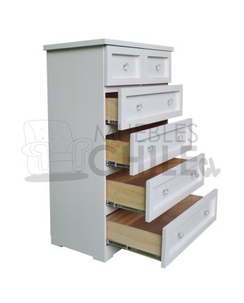 Cajonera Vintage Blanca en Pino y Terciado 80X120cm– Muebles Chile