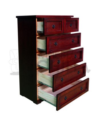 Cómoda Rústica con Riel Telescópico Metálico 80CM – Muebles Chile