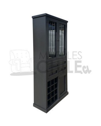 Licorera Vintage 85cm Pintada con Puerta de Vidrio – Mueble Bar Clásico