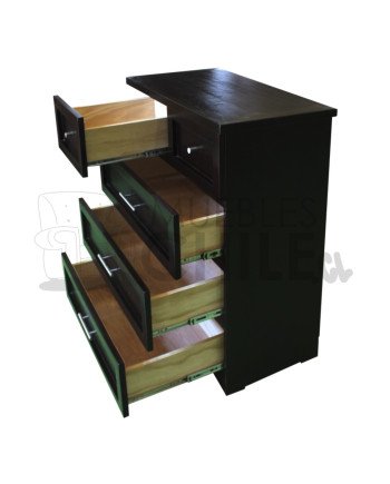 Cómoda Rústica con Riel Telescópico Metálico 80X90X45CM – Muebles Chile