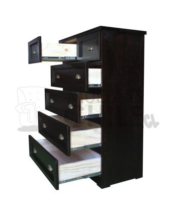 Cómoda Rústica con Riel Telescópico Metálico 80CM – Muebles Chile