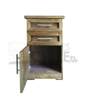 Velador Rústico 1 Puerta 2 Cajones – Muebles Chile