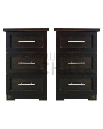 Velador Rústico 3 Cajones – Muebles Chile