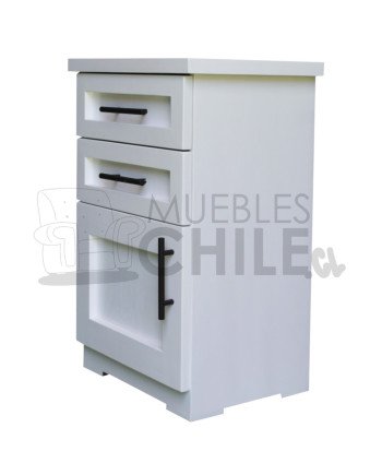 Velador Vintage Blanco 1 Puerta 2 Cajones – Muebles Chile