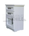 Velador Vintage Blanco 1 Puerta 2 Cajones – Muebles Chile