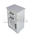 Velador Vintage Blanco 1 Puerta 2 Cajones – Muebles Chile